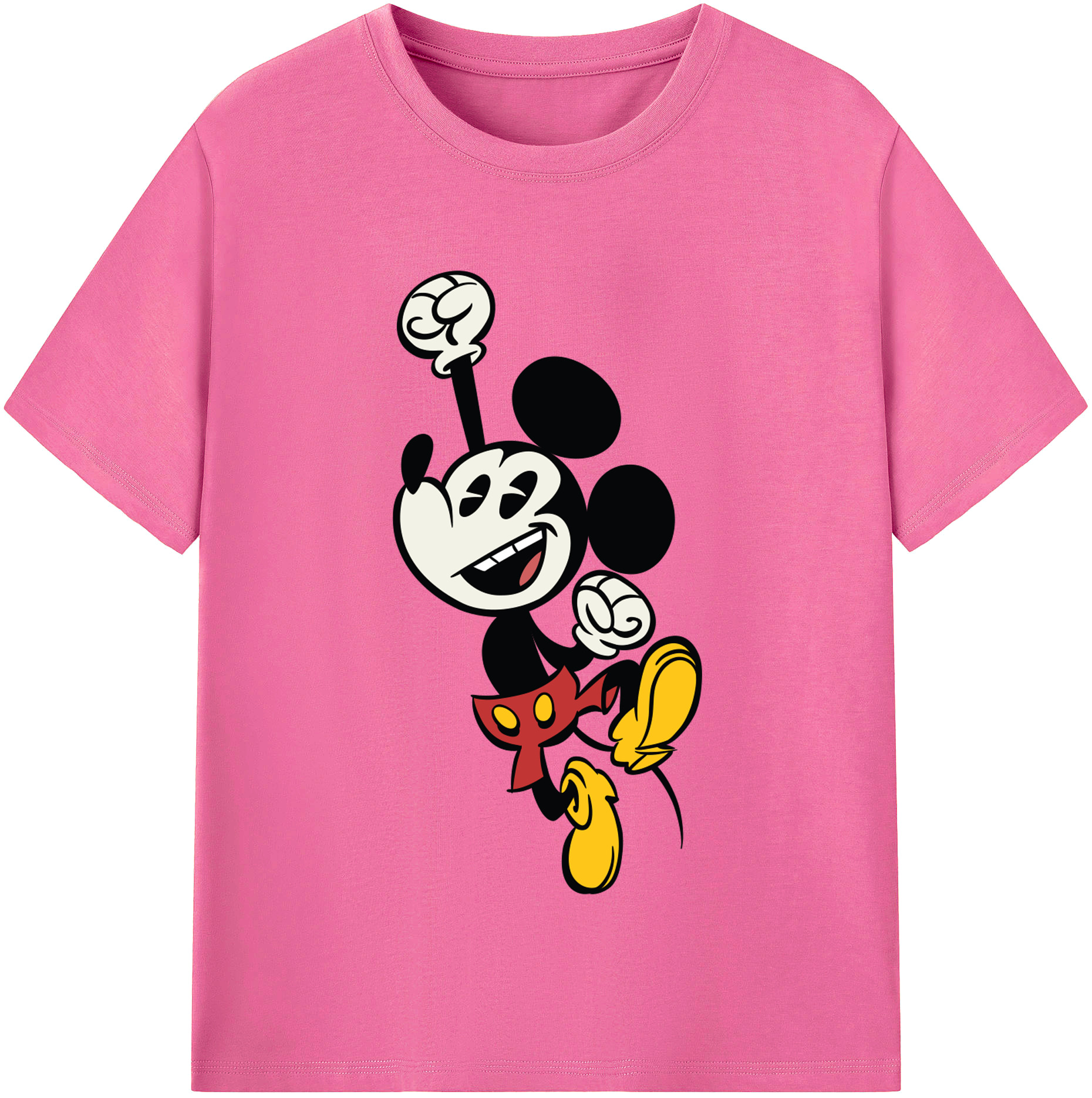 （画像用） ミッキーマウス Mickey Mouse レディースカジュアルプリントTシャツ（綿100％）